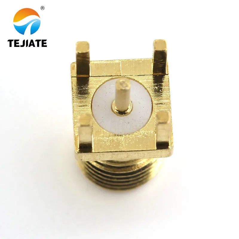 Tuerca de soldadura SMA hembra Jack, 1,6mm, borde, Clip PCB, montaje recto, conector RF chapado en oro, soldadura de receptáculo, 10 Uds.