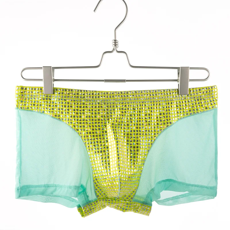 

Мужские сексуальные боксеры-трусы с яркими сетчатыми вставками, низкой посадкой, домашние шорты