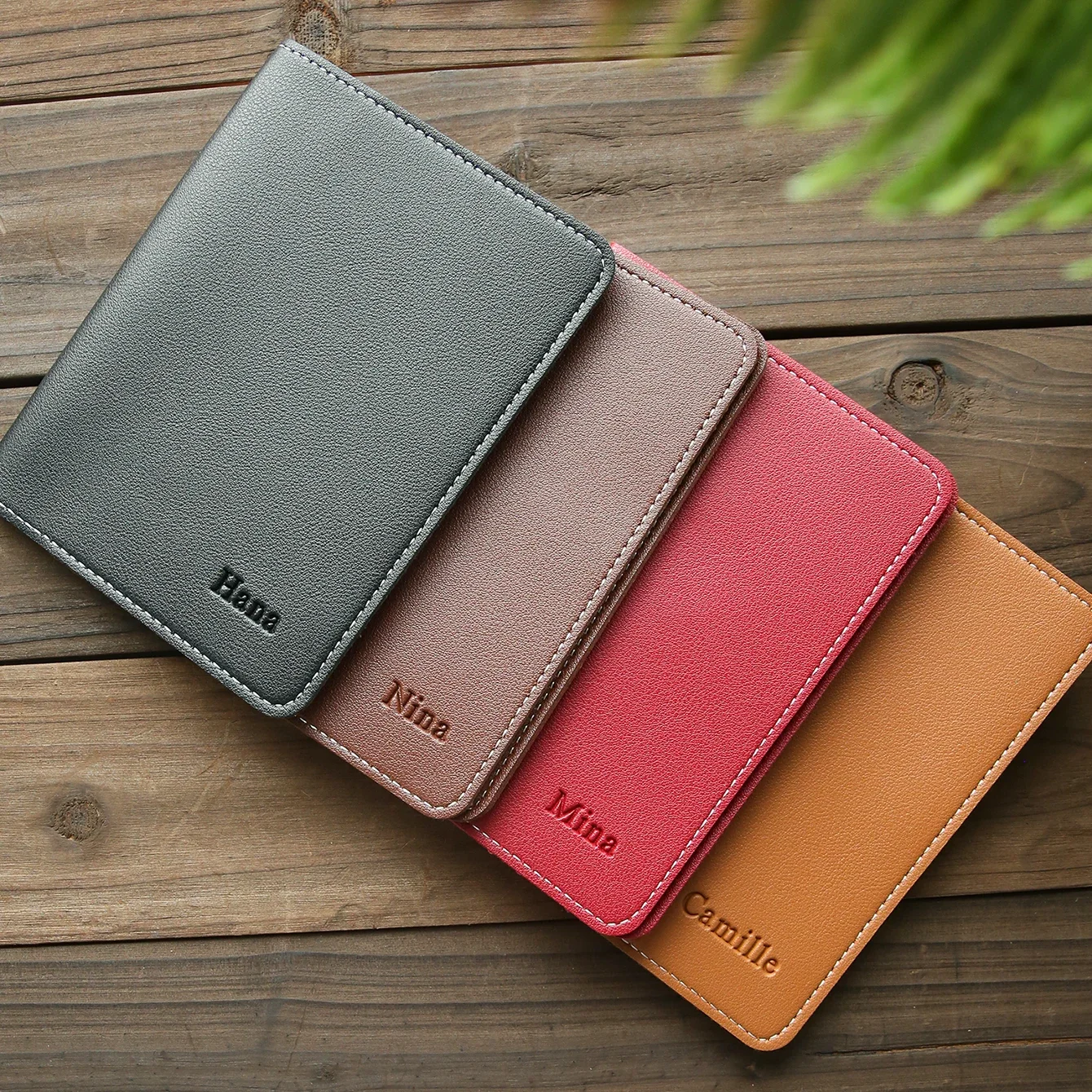 Takeoak Custom Name Passport Holder PU Leather Passport Cove ID Protection Case Storage Bag Travel Accessories Handmade Gifts