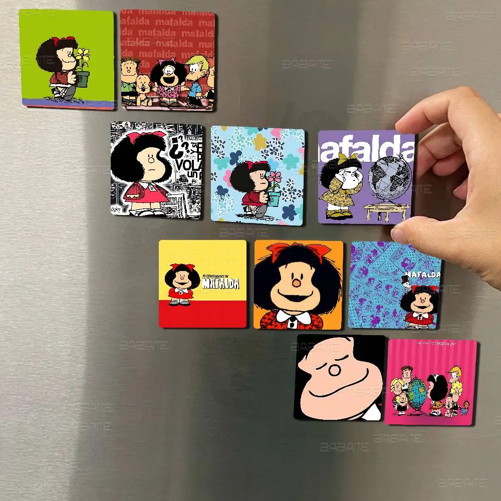 M-Mafalda Girl Personalized Photo Fridge Magnets Round Magnetic Refrigerator Decoration Memorial Gifts Wedding Favors