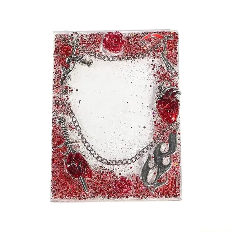31BF Gothic Charm Blood Red Card Sleeve Protective Cover Lightweight Portable Design
