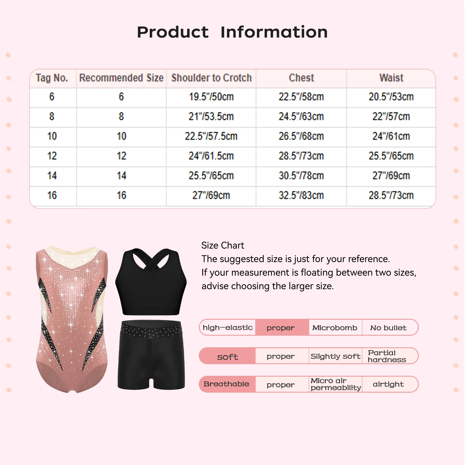 키즈 소녀 체조 피겨 스케이팅 댄스 바디수트 민소매 메쉬 패치워크 반짝이는 라인스톤 메탈릭 레오타드+조끼 탑+반바지