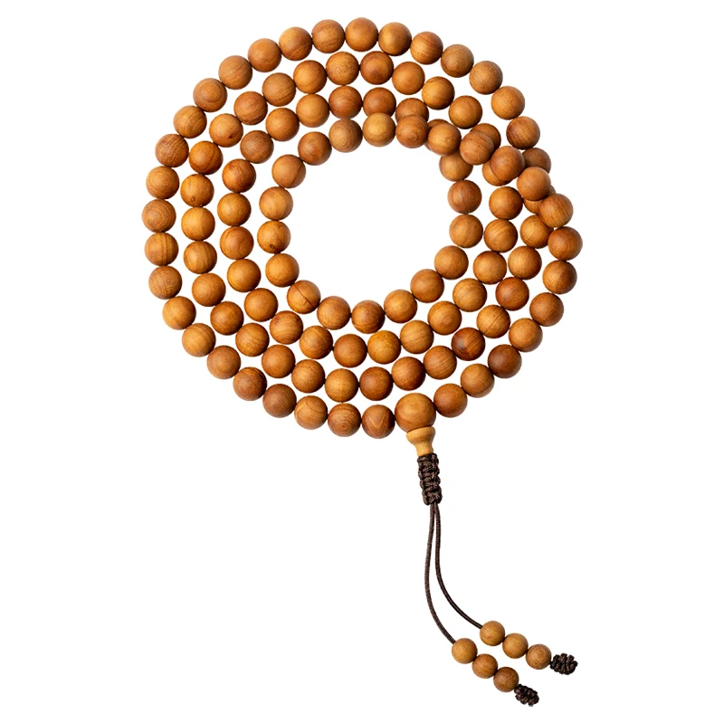 Indian Old Mountain Sandalwood Mala Bracelet 108 Beads Black Meat Sinking Wooden Necklace Couple Calming Jewelry