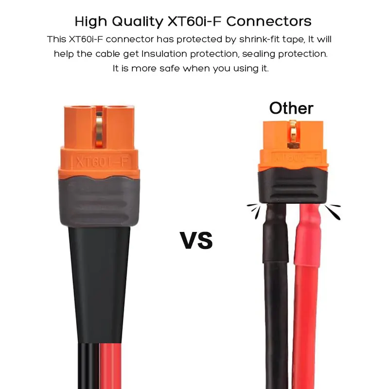 3m/10Ft 12AWG Solar Panel Connector to XT60i-F Cable Connecting 100W/200W/400 Solar Panels with Ecoflow Portable Solar Generator