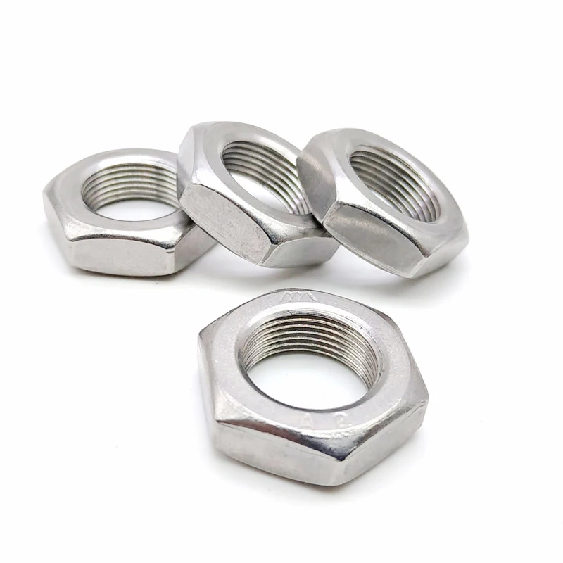 Dado esagonale esagonale piatto con filettatura fine Passo 0,75/1/1,25/1,5 mm M6 M8 M10 M12-M30 Dado esagonale esagonale sottile in acciaio inossidabile 304