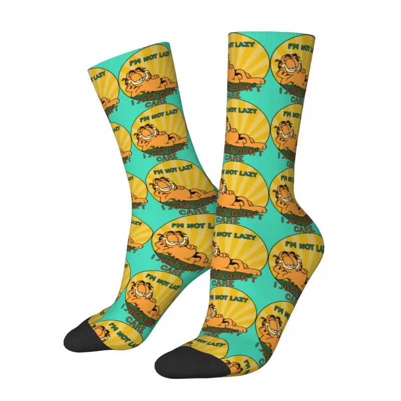 Calcetines divertidos personalizados para hombre Garfielde, calcetines unisex con estampado 3D de gato Kawaii