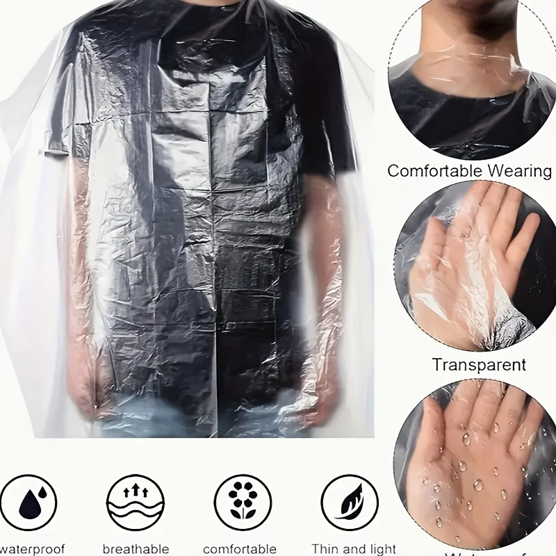 30 High-quality Disposable Plastic Hairdressing Aprons, Sold Individually - Suitable for Haircuts, Hair Dyeing and Coloring, Tra