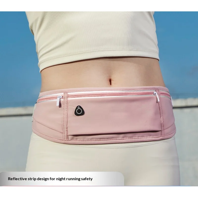 

New Ultra Thin Running Waist Pack Waterproof Lumbar Bag with 3 Pockets Large Capacity for Phone Fitness Outdoor Sports