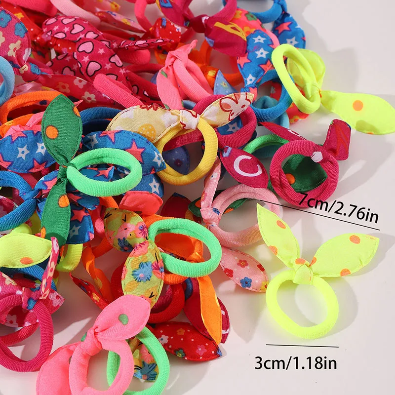 20/50Pcs Girls Elastic Hair Bands Kids Hair Accessories Children Cute Bow Hair Ties Ponytail Holder Headband Baby Rubber Band