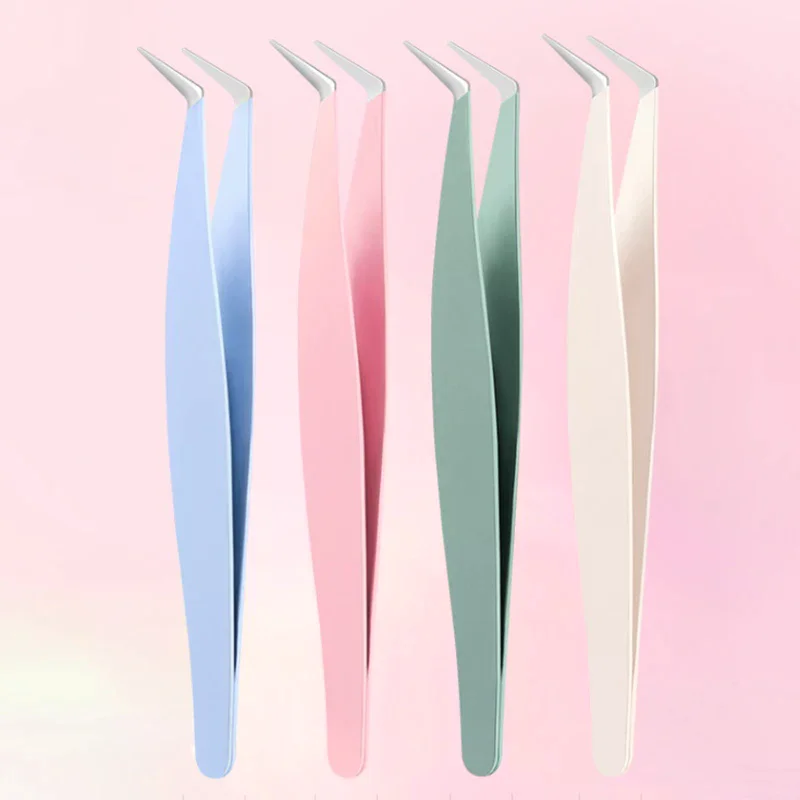 الفولاذ المقاوم للصدأ ثلاثية الأبعاد مشبك دقيق الرموش الملقط رمش تمديد الملقط لاش ملحقات أداة ماكياج أداة #5