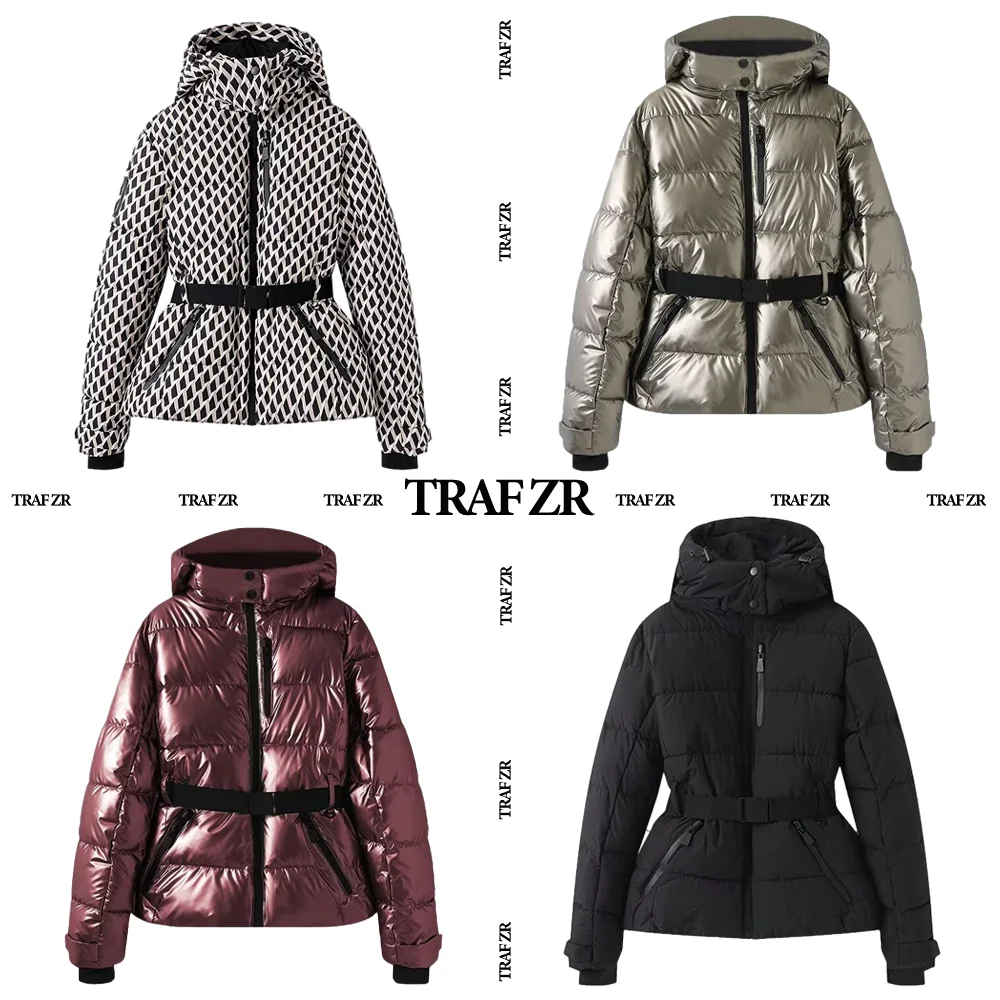 TRAF ZR High Street High Collar Fashion Youthful Woman Jackets Cover Up Women's Winter Shelter Parkas Female Long Cuffed Sleeves