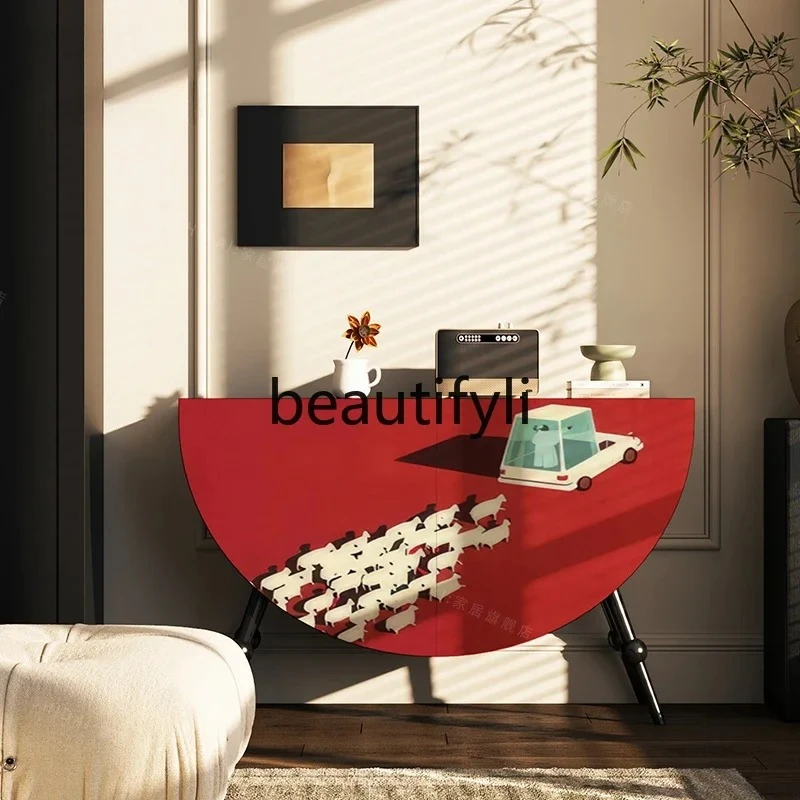 

American retro style foyer cabinet household solid wood porch cabinet sofa side storage decorative cabinet