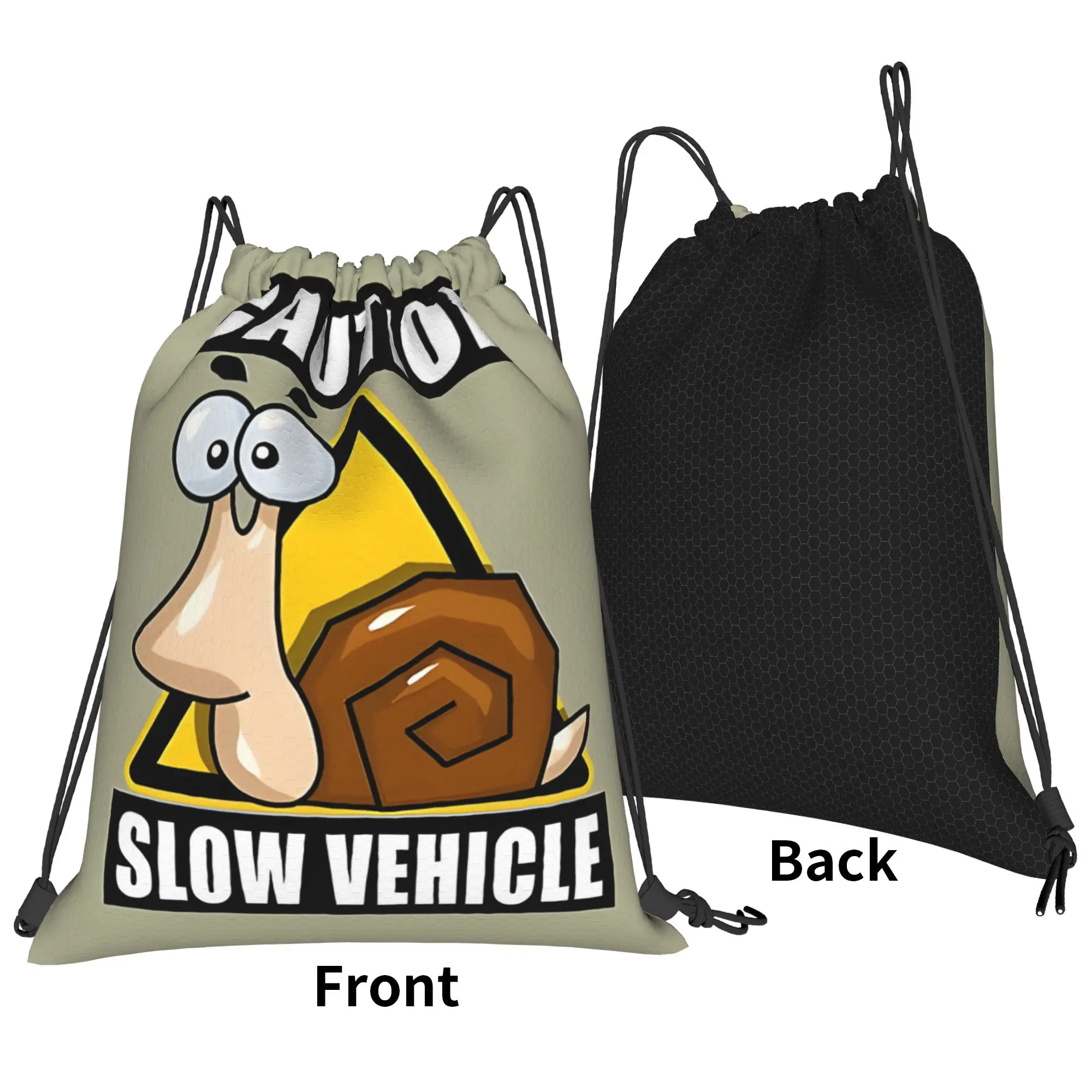 Caution Slow tape Construction vehicle Portable Sports gym Drawstring Bags Riding gift Storage Backpacks