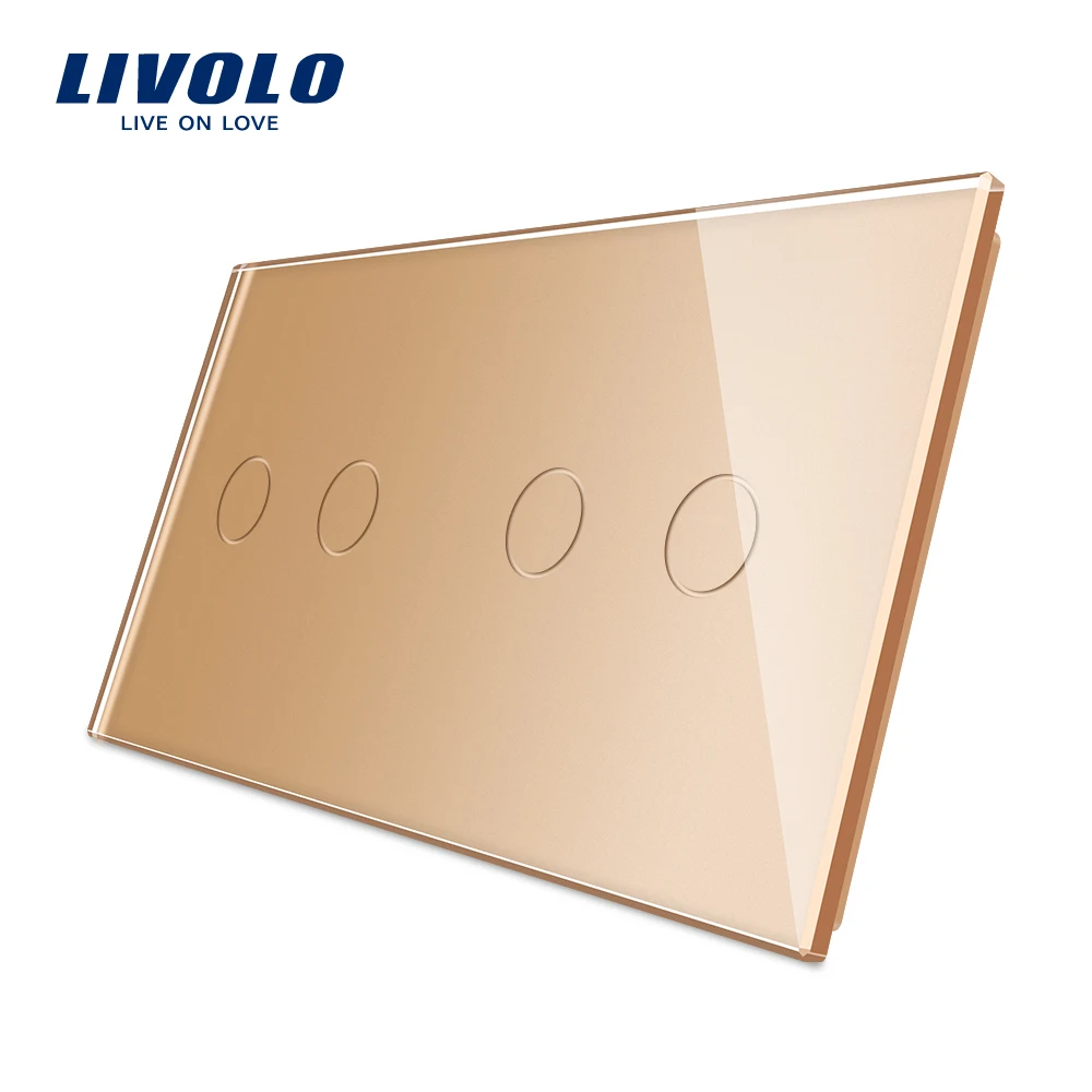 Livolo Luxury 4colors Pearl Crystal Glass,151mm*80mm, EU Standard, Double Glass Panel VL-C7-C2/C2-11 (4 Colors), Logo/no Logo