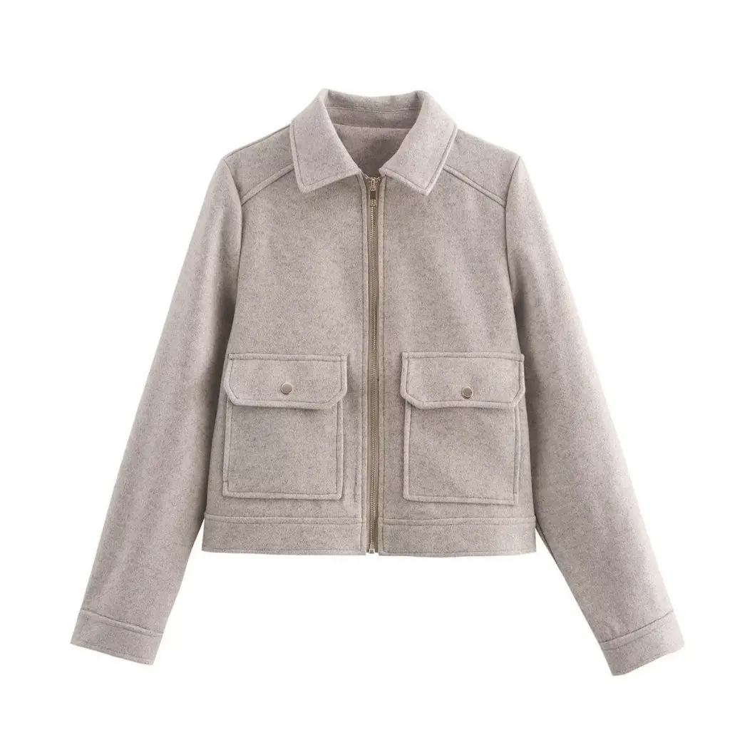 

Women's Casual Soft Jacket Coat Zipper Ornament European American Style Fashion New Clothing by