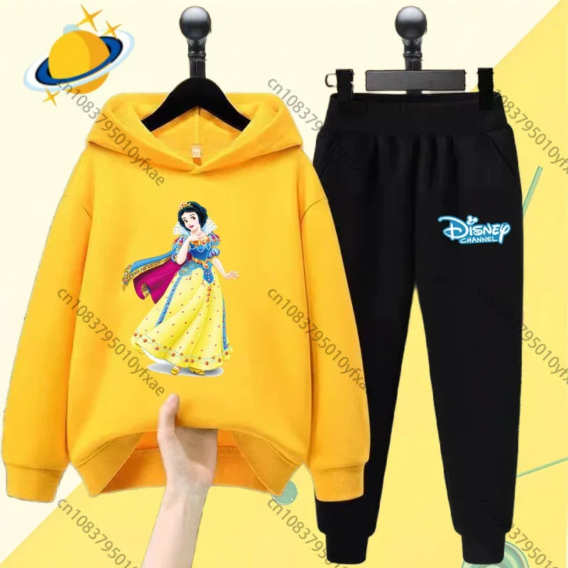 Snow White Animation children hoodie set Disney cartoon print autumn winter long-sleeved sweatshirt boys girls Kawaii casual top