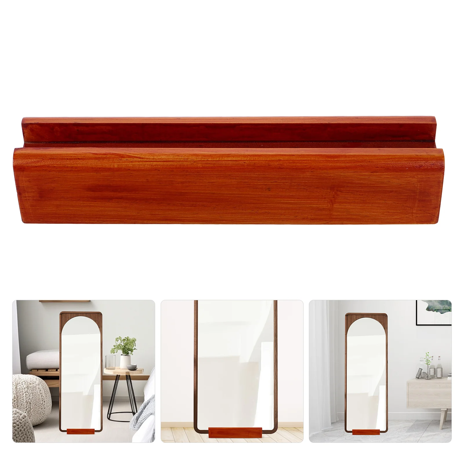 Household Wooden Floor Mirror Base Show Rack Mirrors Fixed Holder Support Full Length Stand