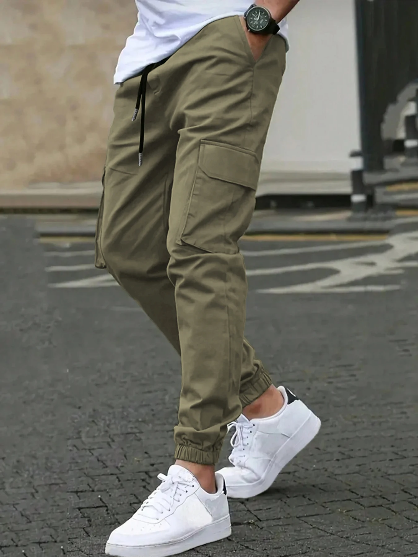 Men's High-Street Loose Straight Leg Workwear Trousers Sporty Casual Jacket Pants Streetwear Fashion Loose Fit Utility Pants