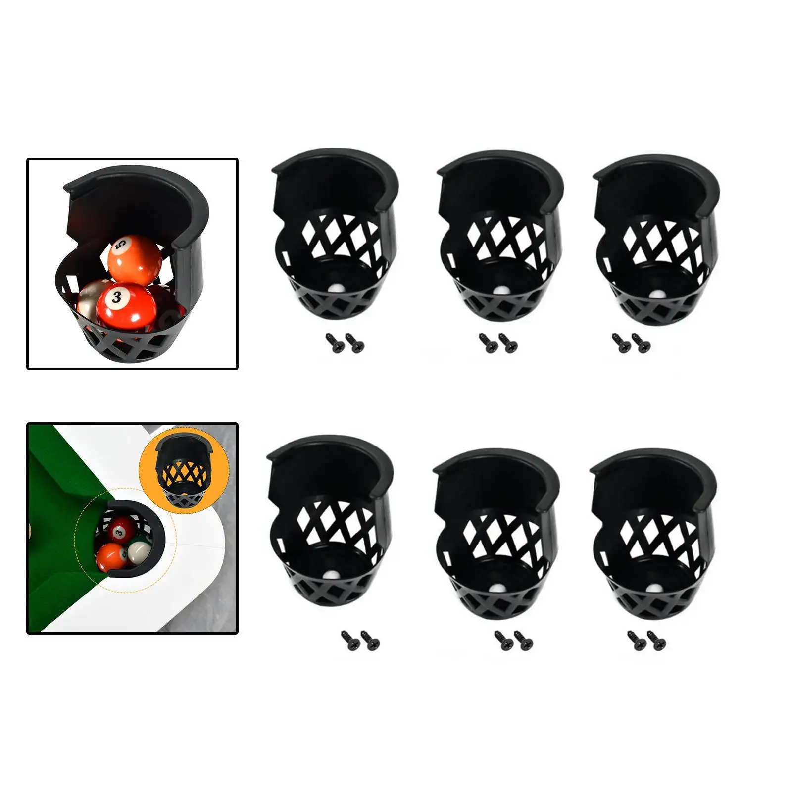 

6Pcs Billiard Pool Table Pockets Billiard Drop Pockets for Training Practice
