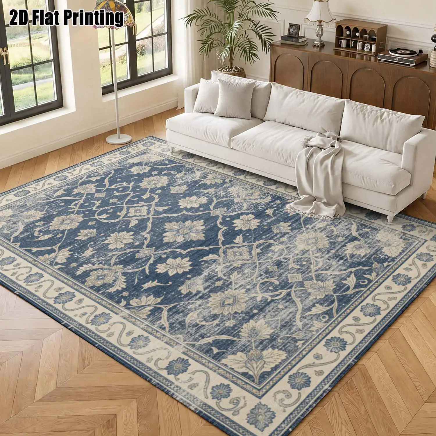 1Pc 2D Printed Carpet: Warm Brown-Grey-Pink Retro Scroll Pattern, European Style, Multi-Size Machine Washable Home Decor for Living Room Bedroom Dining Room Study Entrance Foyer