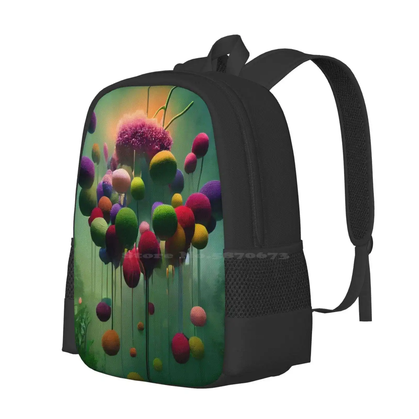 Nature - Magical Tree Fruits School Bag Big Capacity Backpack Laptop Flowery Art Landscape Artscape Flower Bed Stylized