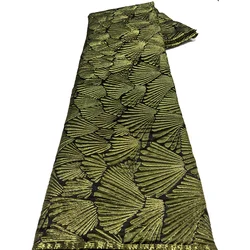 African Brocade Jacquard Organza Lace Fabric 2026 Latest High Quality Nigeria Net Tulle Lace French Gilding Lace For Dress Party