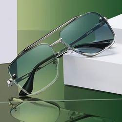 Neue Gradient Sonnenbrille für Männer Mode Metall Großen Rahmen Sonnenbrille Marke Design Luxus Lunette De Soleil Homme