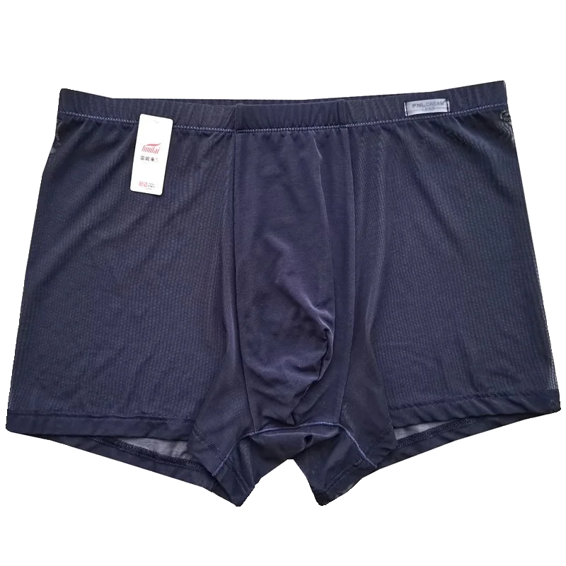 

Ultra-Thin Men's Boxer orts Qui-Drng Full-Nets Sexy Mid-Waist Youth Summer Transparent Antibacterial Nylon Color