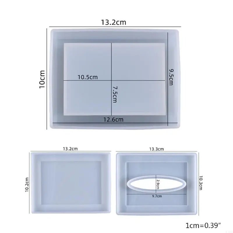 Caja tejido C1FE CRISTAL CRISTAL Epoxi Moldo Joya joyería Soporte servilleta almacenamiento Molde silicona Cañas