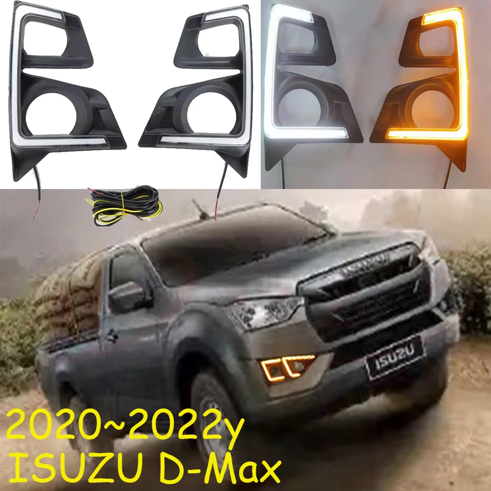 Car Bumper D MAX Headlight For D-MAX Daytime Light 2020~2022y Car Accessories LED DRL Headlamp D-MAX Fog Light