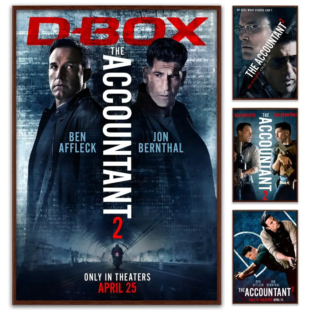 The Accountant Action Thriller Poster Self-Adhesive PP Paper HD Wall Decal for Study Living Room Garage DIY Gift