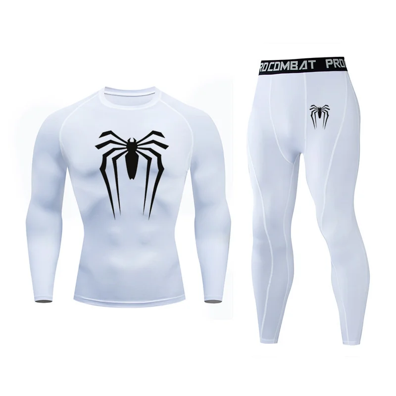 2023 heren thermisch onder goed pak mma rash guard pak fitness sport legging pak effen kleur heren comress ion kleding pak heren