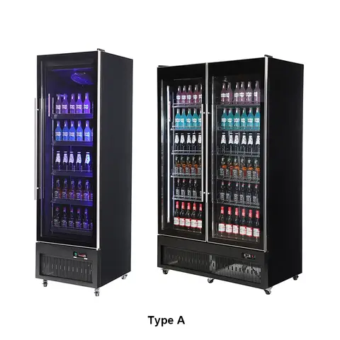 문짝 맥주 및 와인 냉장고, 음료 디스플레이 쇼케이스, 차가운 음료 냉동고, 2 잔
