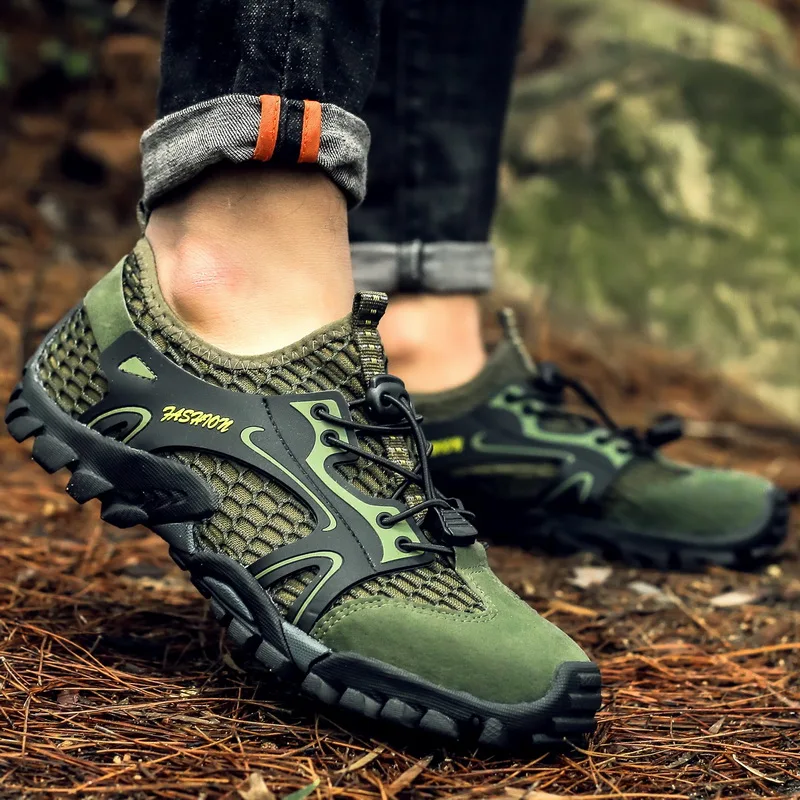 

Men Anti-Slip Hiking Shoes Wear-resistant Trekking Shoes Jogging Trekking Sneakers Summer Wading Beach Barefoot Mens Shoes Sport