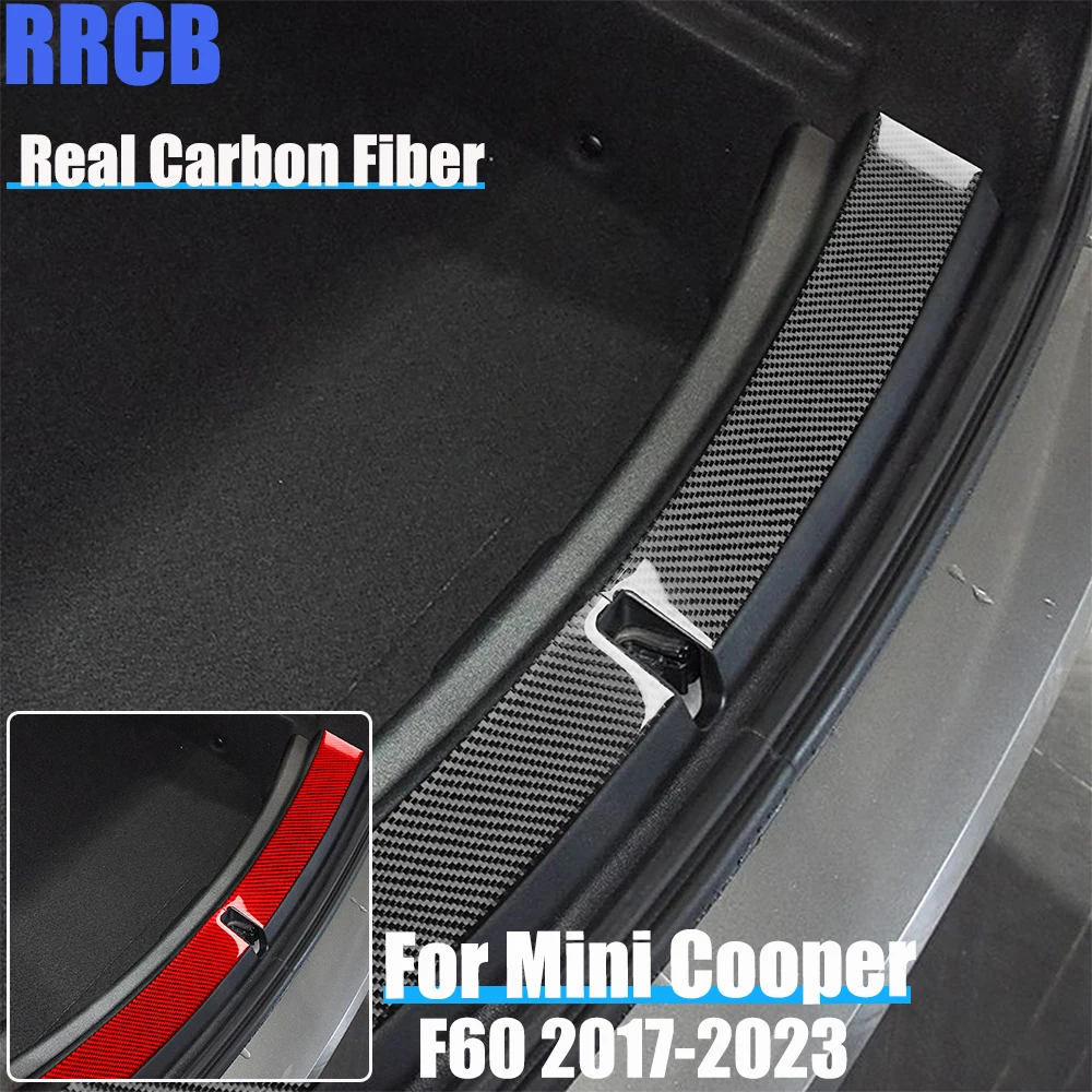 

Настоящее углеродное волокно, автомобильные аксессуары, декоративная накладка на панель багажника, мягкая наклейка на чехол для MINI F60 Countryman/Cooper 2017-2023
