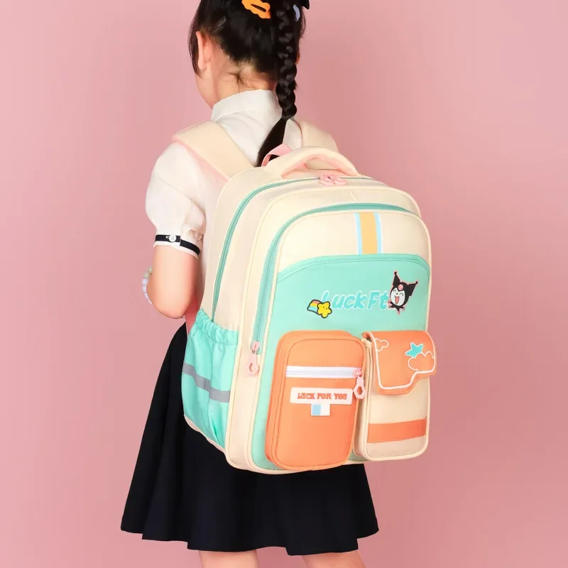 Sanrio Kulomi Simple Atmosphere Children's School Bag Large Capacity Lightweight Boys and Girls Backpack School Backpack