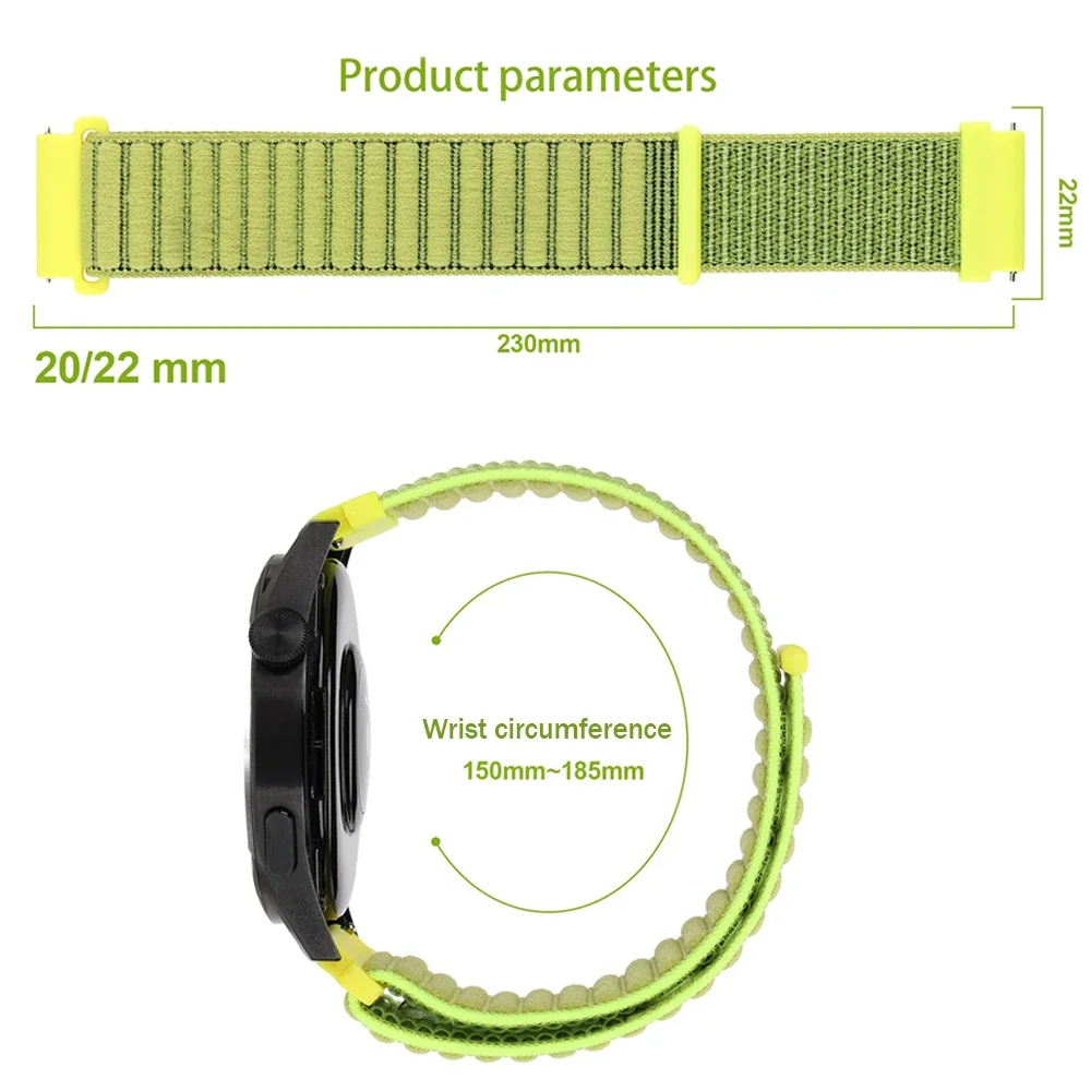 22mm 20mm Nylon Watch Band For Garmin Forerunner 570 165 245 255 Music Strap Venu 3 2/Vivoactive 6 5 4 Bracelet Sports Wristband