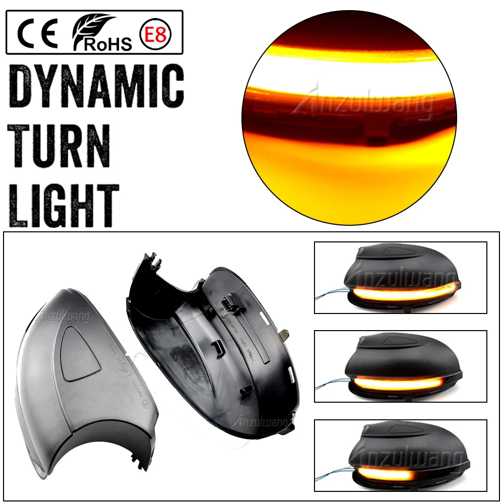 Per VW GOLF 6 MK6 GTI R32 08-14 Touran LED Dinamico Indicatore di direzione Ala laterale Indicatore specchietto retrovisore Lampada con guscio inferiore
