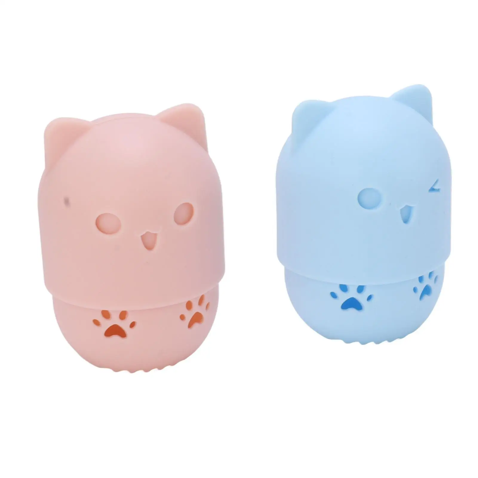 Cute Cat Shape Makeup Sponge Holder - Washable, Reusable, Hollow Travel Case for Beauty Blender