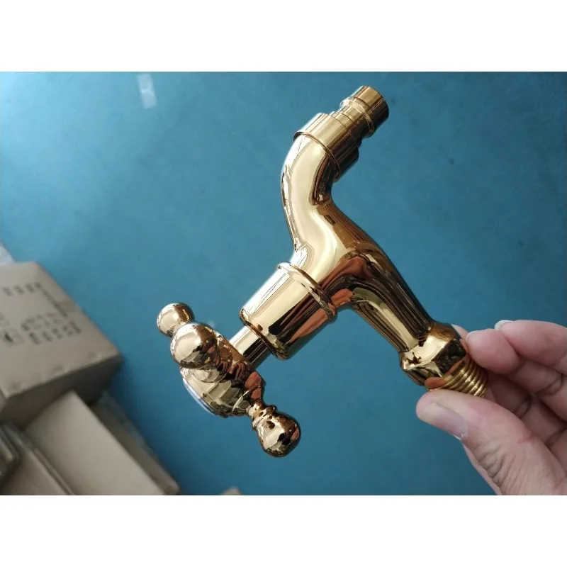 Vintage washing machine faucet garden balcony single cold faucet brass bathroom accessories gold silver