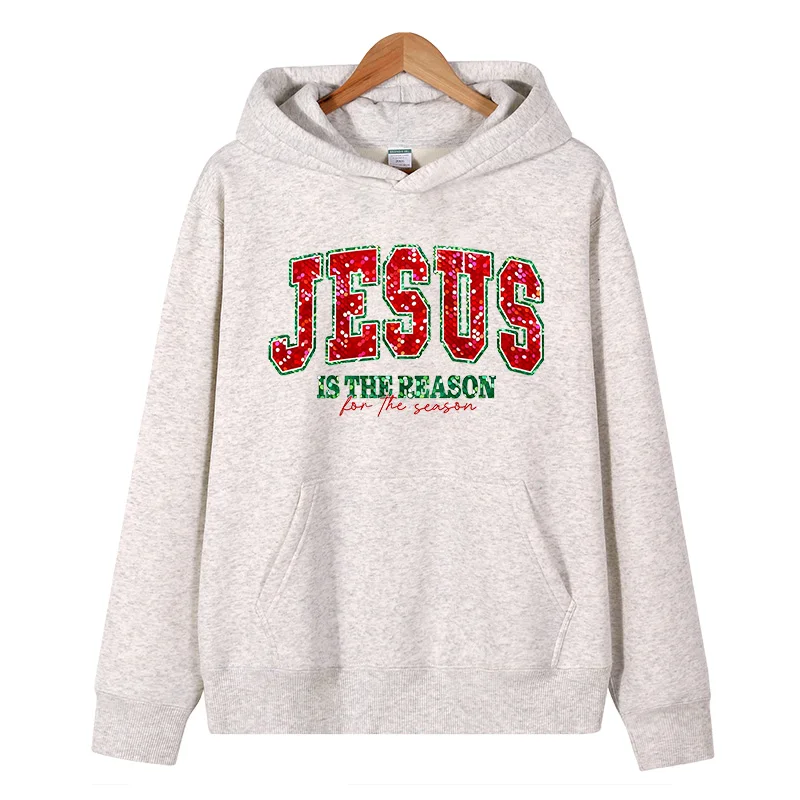 JESUTS denim Western print trendy hooded sweatshirt hip-hop men's and women's hooded sweatshirt wool jacket