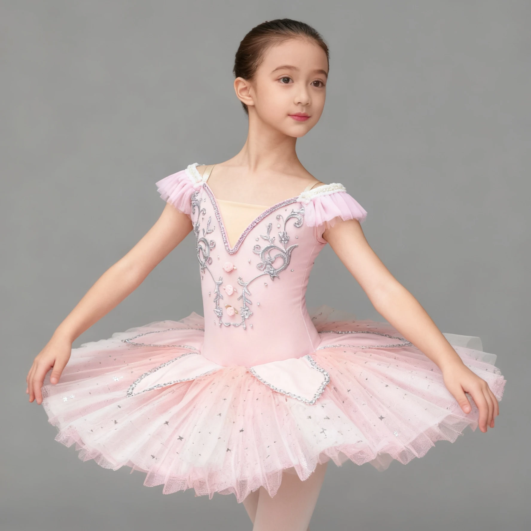 Professional Classical Tutu Ballet Dress Slip Gauze Embroidery Sequin Splice Ballerina Party Dress Children Girl Dance Costumes