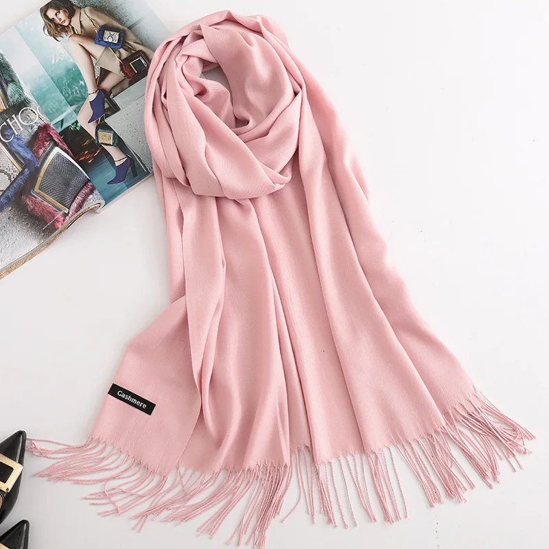 Annual meeting imitation cashmere scarf for women 100g thin solid color gift scarf for men and women autumn and winter warm shaw