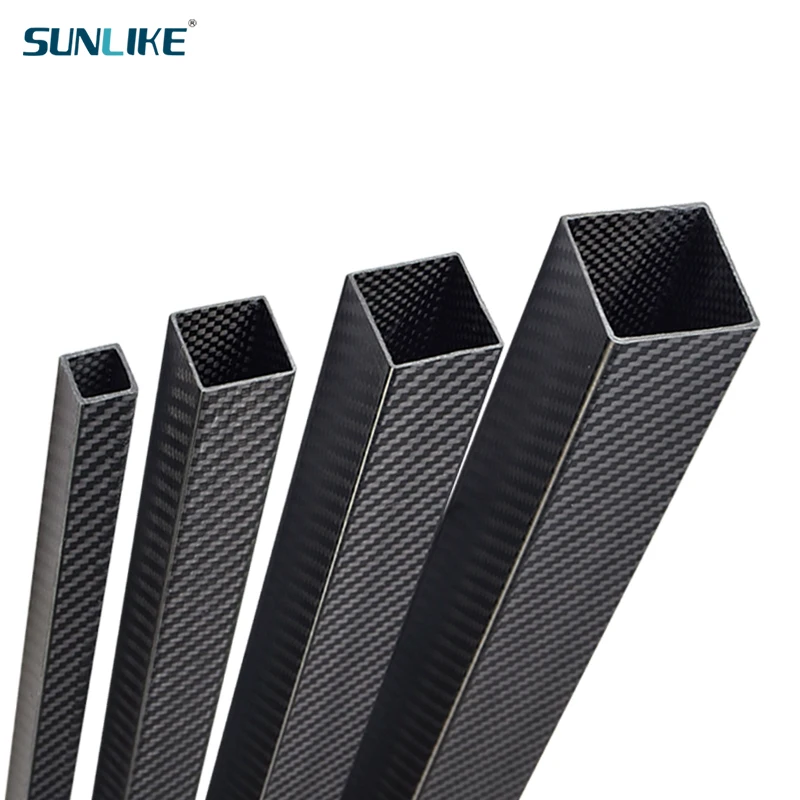 1 Piece 3K Full Carbon Fiber Square Tube Length 500mm OD: 20MM 22MM 24MM 25MM 26MM 28MM Twill Matt for Multicopter Flight Models