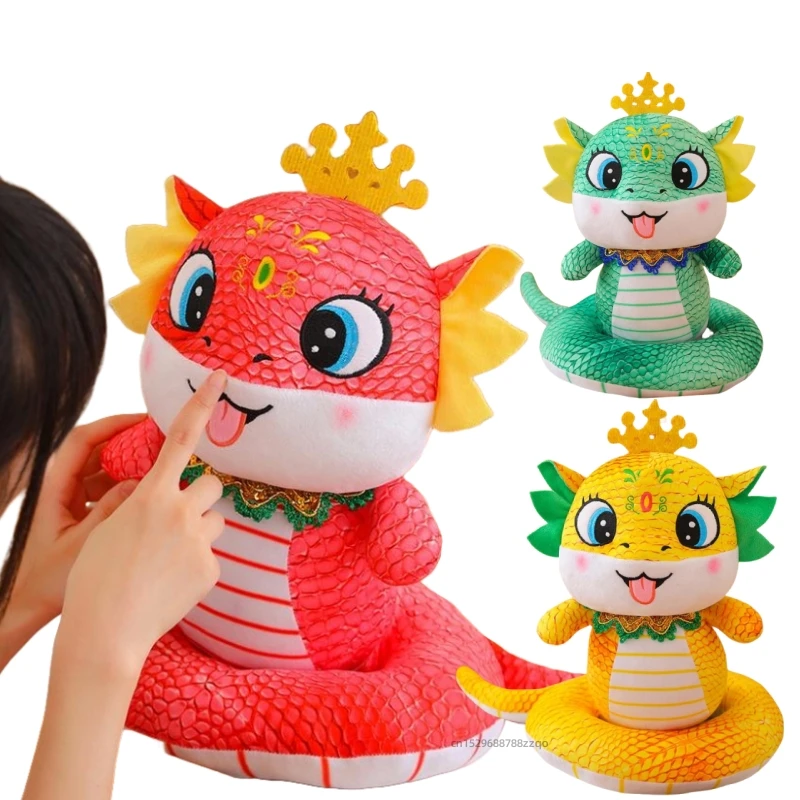 16-36cm New Year Simulated Lucky Snake Animals Plush Dolls Super Soft PillowToys Funny Christmas New Year Gift for Baby Gifts