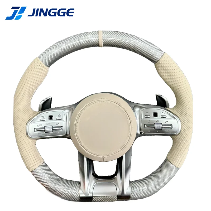 

High White Carbon Fiber Leather for Sports Steering Wheel for GT