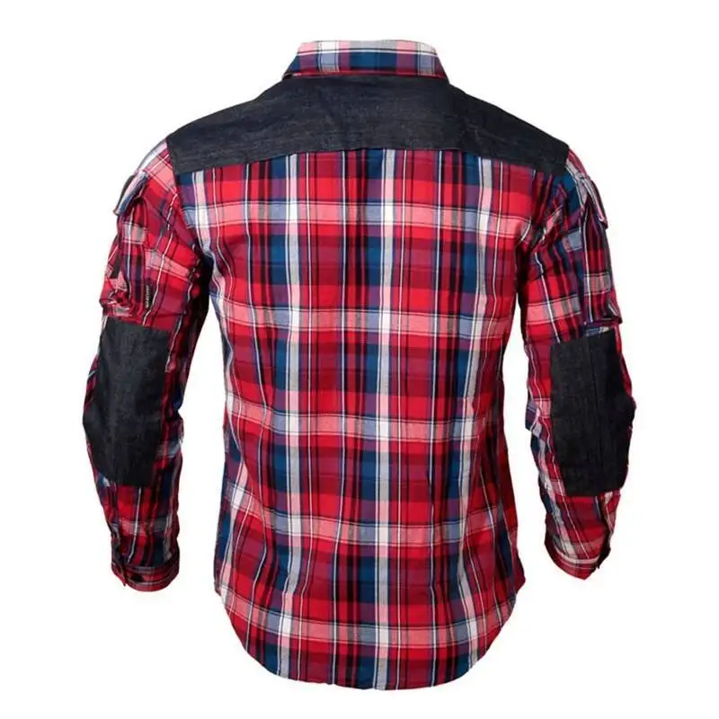 

Fan Tactical Men Women Long Sleeve Breathable Cotton Plaid Outdoor Hiking Training Hunting Shirt Uniform