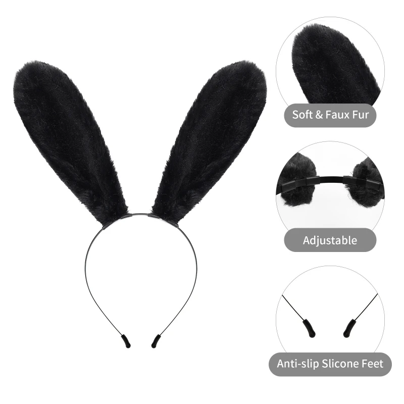 Lovely Bunny Ears Cosplay Hair Hoop Women Headband Makeup Head Band for Easter Halloween Cosplay Hair Accessories Dropshipping