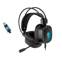 S100 Gaming Headphone Wired 7-LED with Microphone for Computer Black USB