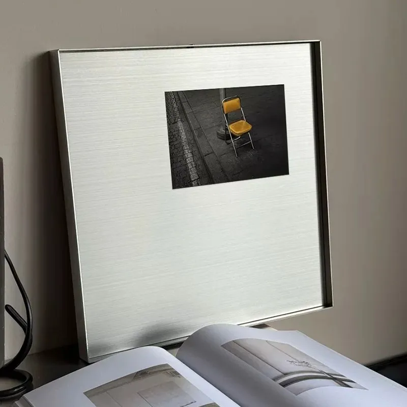 Stainless Steel Metal Picture Frame Industrial Style Wall Art Frame Minimalist Decor Frame with Replaceable Art Print Home Decor